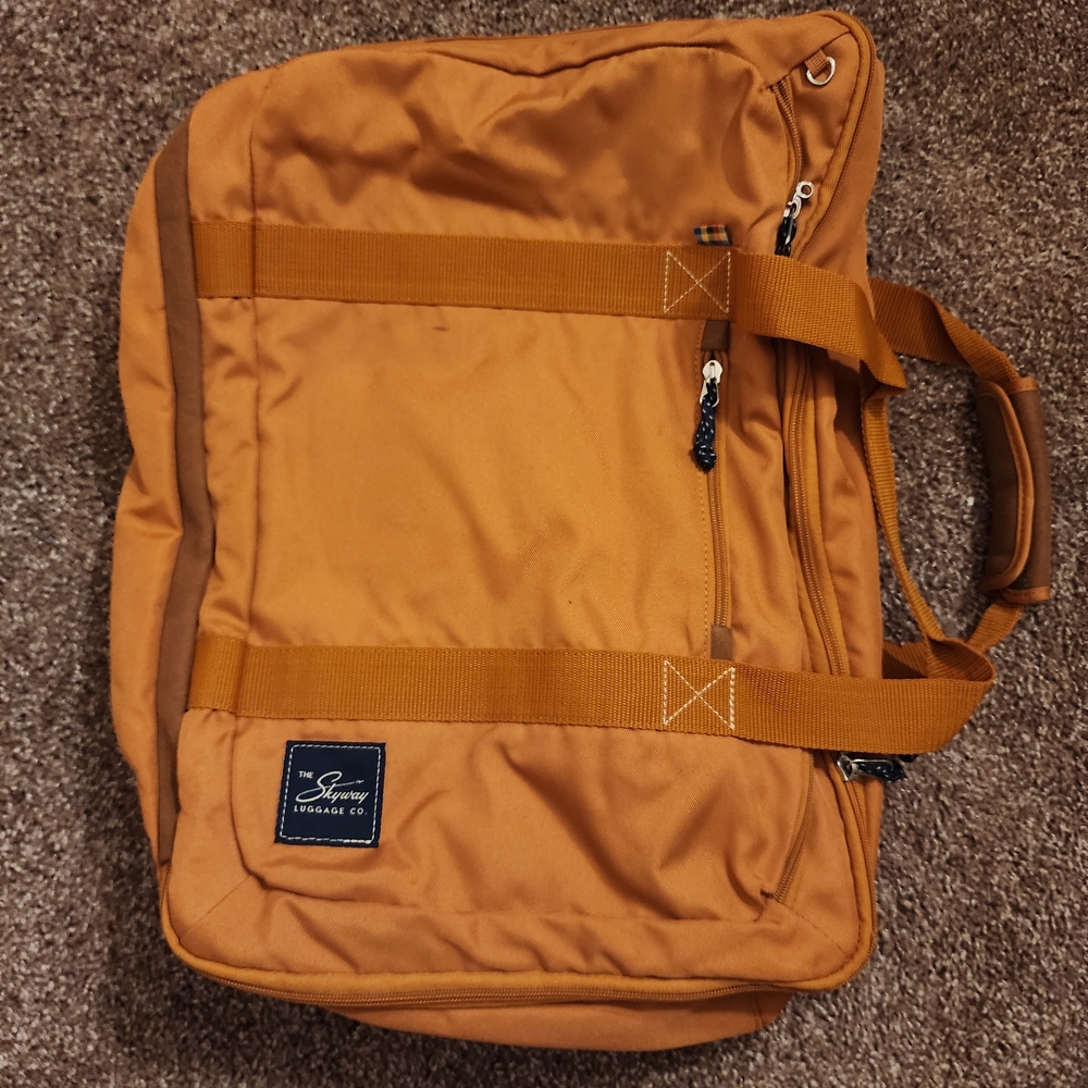 Stylish Burnt Orange Multi Travel Backpack with Brown Accents
